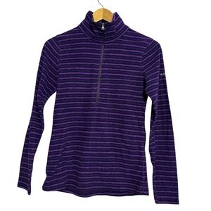 Columbia Women's Glacial IV Half-Zip Fleece Pullover in a purple striped Size XS